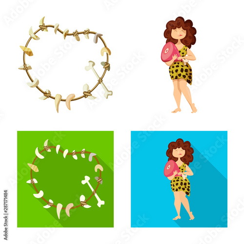 Vector illustration of evolution and prehistory sign. Set of evolution and development stock vector illustration.