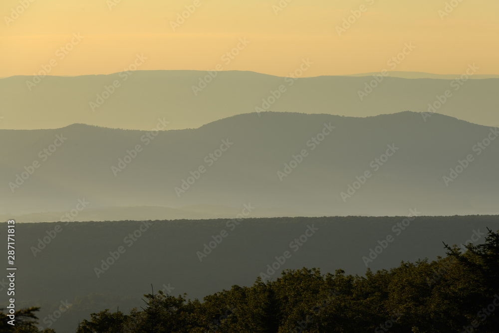 Potomac Highlands Ridges at Dawn - View from Dolly Sods
