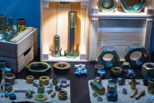 Hardware and wooden boxes o...