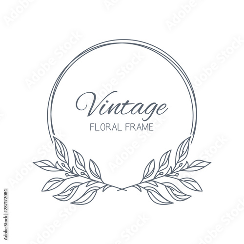 Floral frames. Floral wreath. Unique decoration for greeting card, wedding invitation, save the date. Vector Illustration