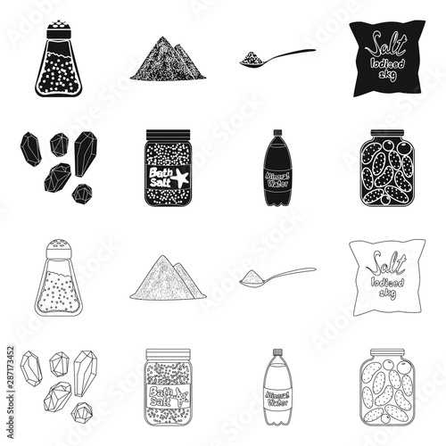 Vector illustration of cooking and sea logo. Collection of cooking and baking vector icon for stock.