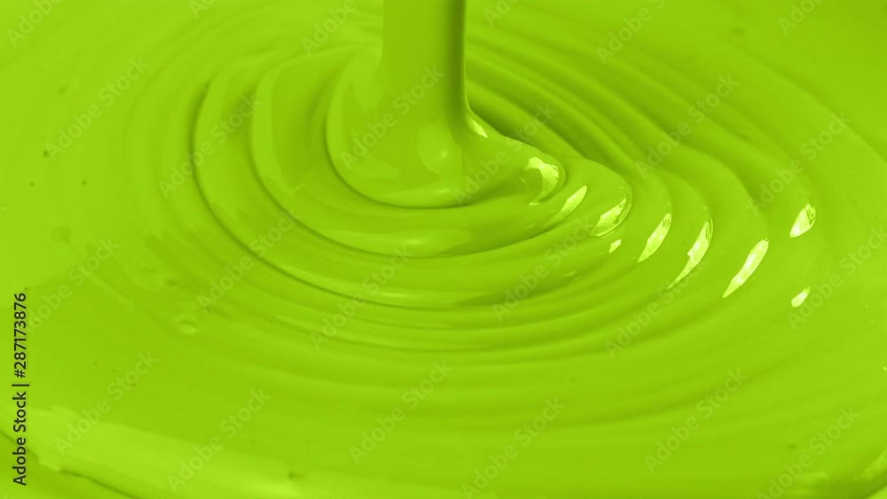 Light Green Paint Is Poured Closeup Light Green Paint Is Poured Closeup