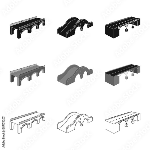 Vector design of connection and design icon. Set of connection and side vector icon for stock.