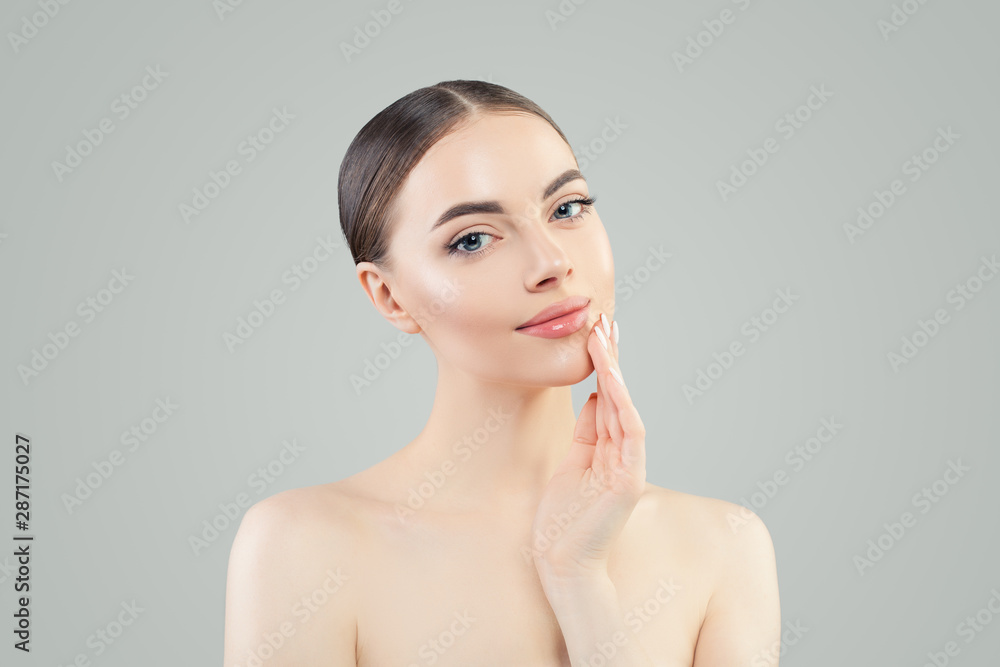 Pretty woman face. Natural make up, healthy skin Pretty woman face. Natural make up, healthy skin