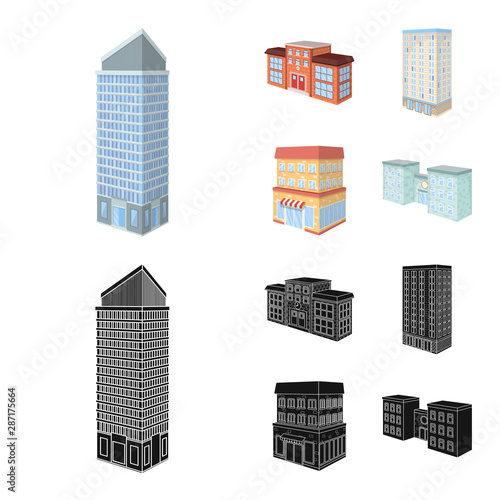 Vector illustration of construction and building symbol. Collection of construction and estate stock symbol for web.