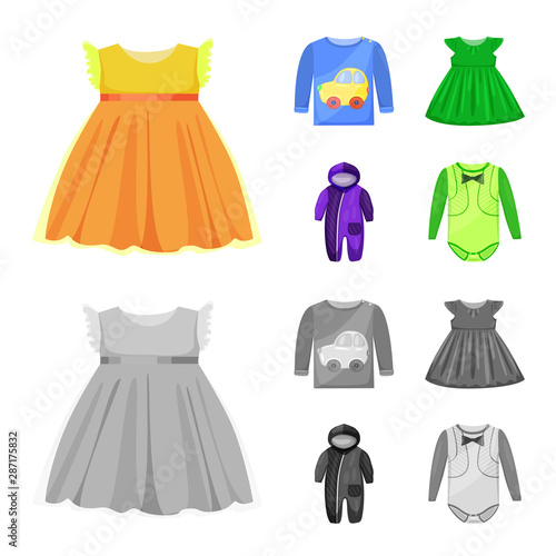 Vector design of fashion and garment symbol. Set of fashion and cotton stock symbol for web.