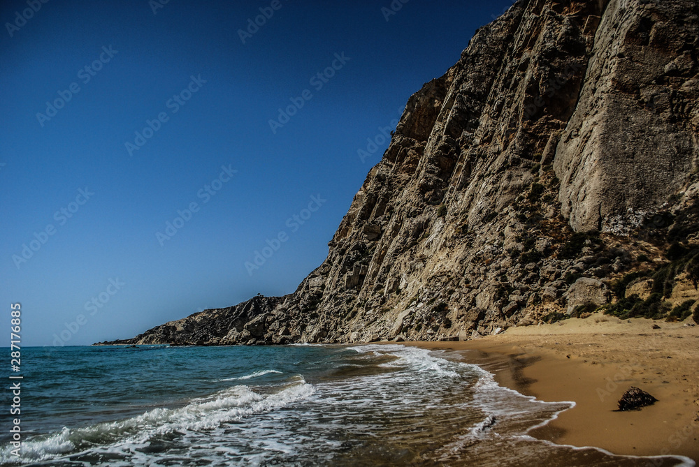 Beautiful granite beach coastline, Sicily