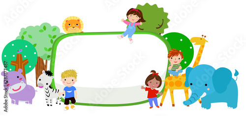 kids with banner