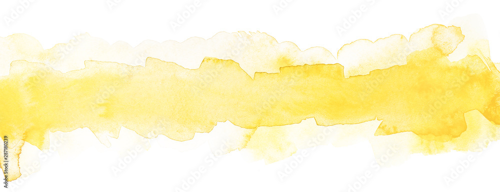 light yellow watercolor strip with smooth paper texture for text and design