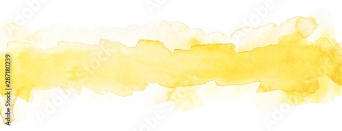 light yellow watercolor strip with smooth paper texture for text and design © Alex