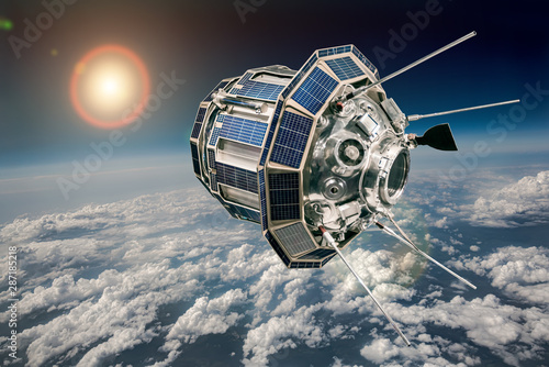 Photos Space satellite over the planet earth