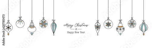 Hand drawn Christmas ball illustration with greetings