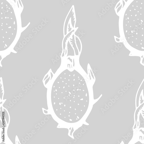 pitaya, pitahaya tropical fruit seamless pattern