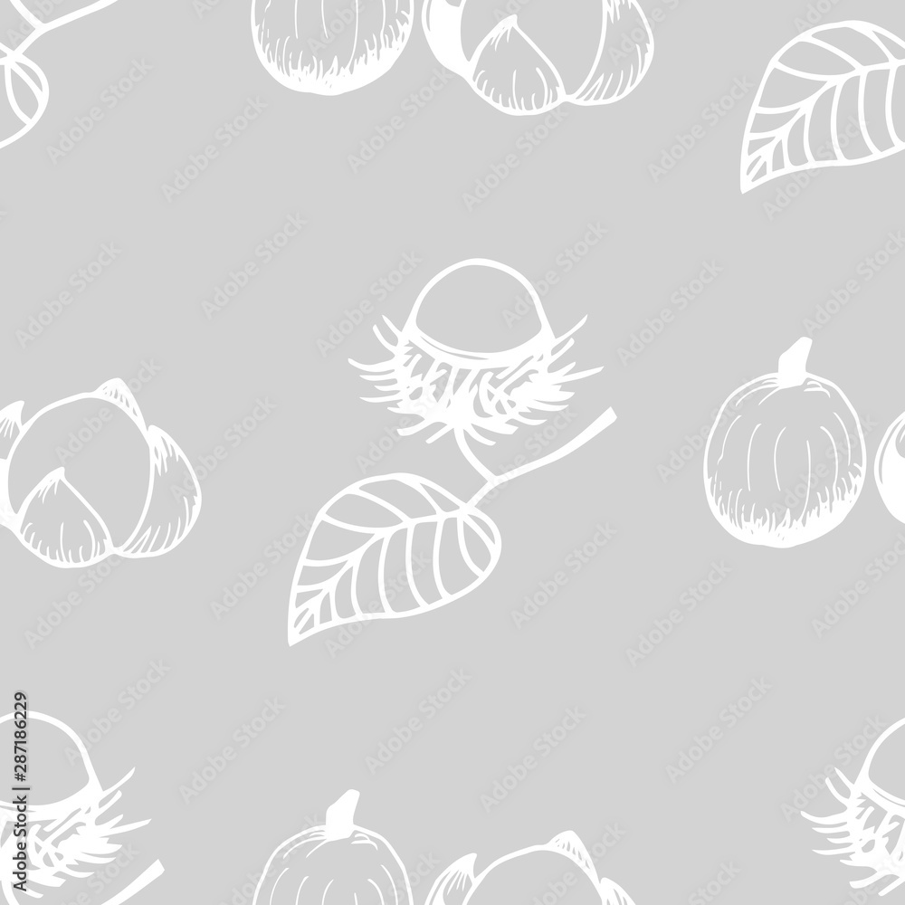 rambutan, longan tropical fruits seamless pattern