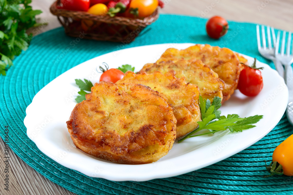 Tasty fried hot sandwiches with minced chicken on a white plate. Tasty fried hot sandwiches with minced chicken on a white plate.