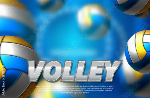 volleyball text on an abstract background. Vector illustration