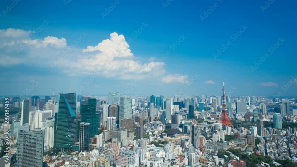 4K 東京風景 タイムラプス 夏の空 湧き上がる入道雲 4K 東京風景 タイムラプス 夏の空 湧き上がる入道雲
