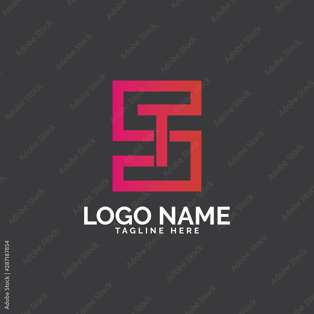 ST letter logo design ST letter logo design
