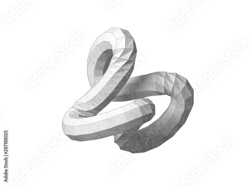 Torus knot low-poly geometrical representation