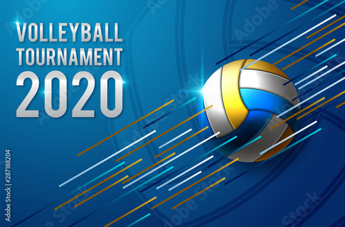 Volleyball Tournament Poster Template Design Vector Illustration