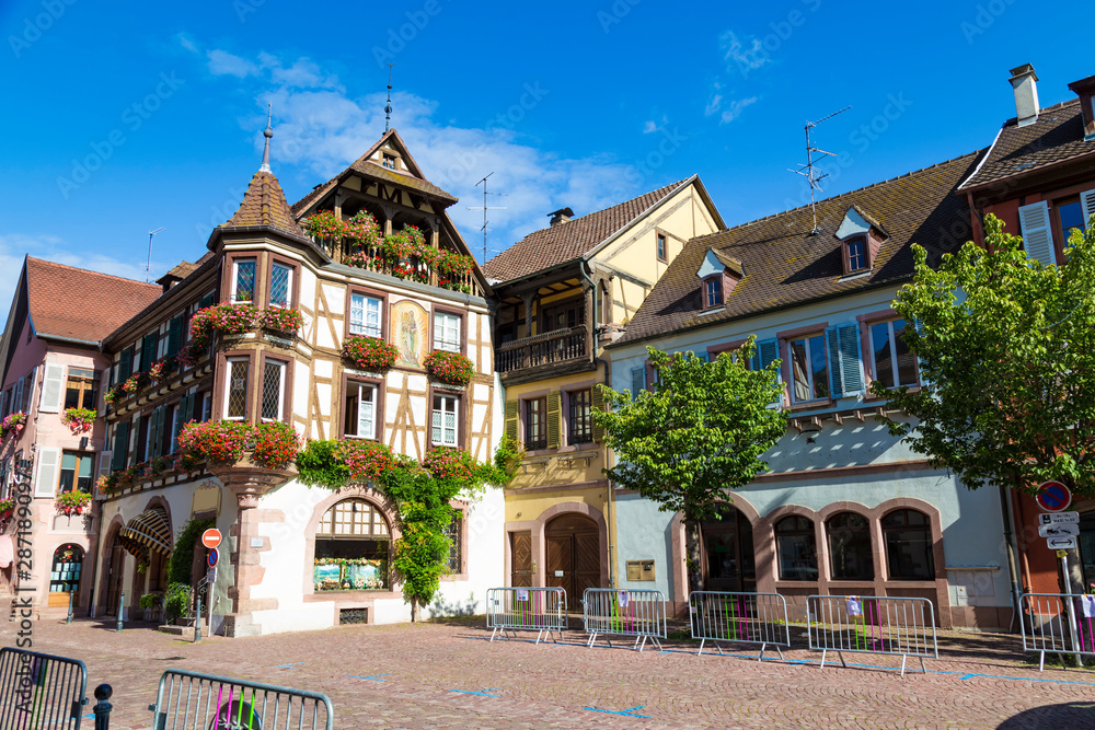 Old town of medieval village Kaysersberg. Alsace. France.