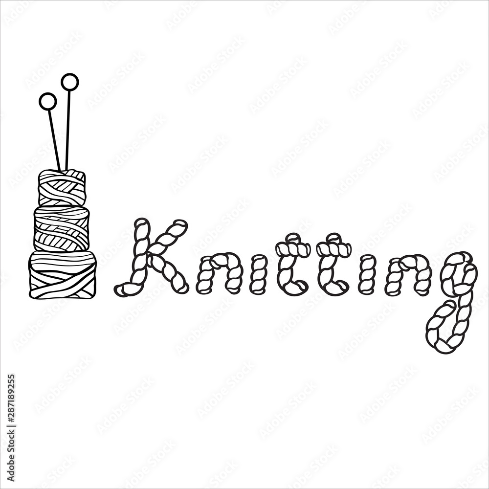 Hobby and knitting logo and signature