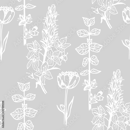 seamless floral pattern with wild flower