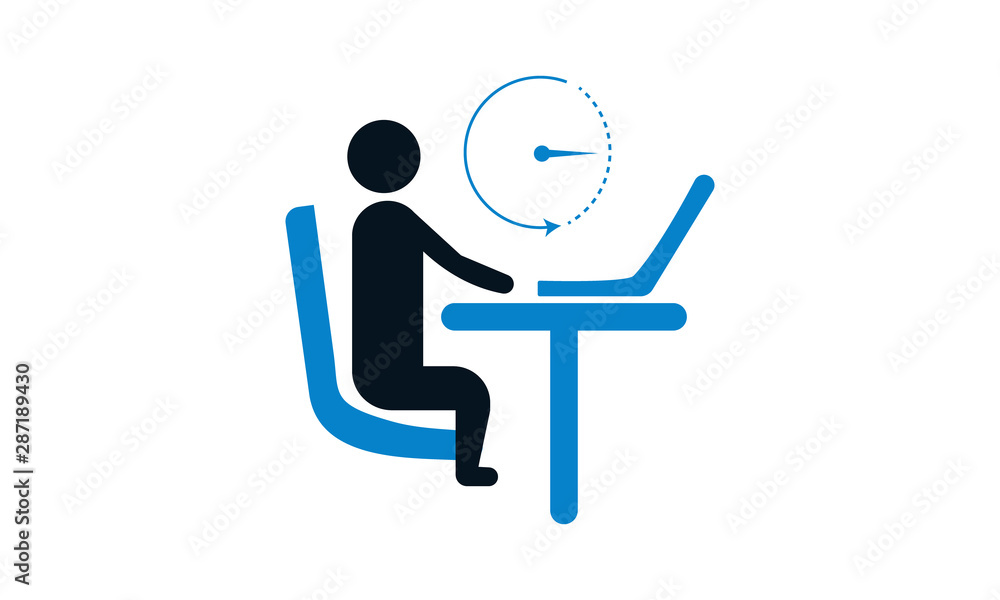 Office working icon in trendy flat style for work and productivity concepts Office working icon in trendy flat style for work and productivity concepts