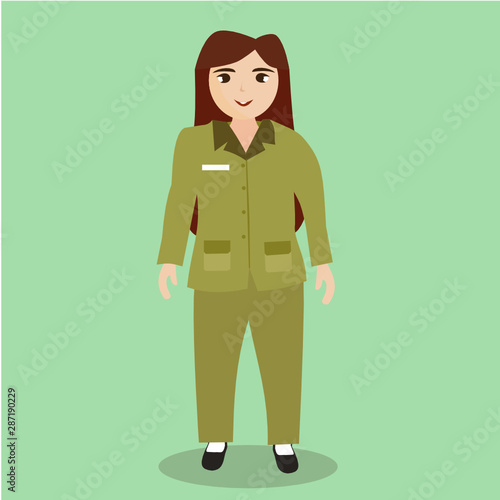 cartoon avatar female civil servant teacher