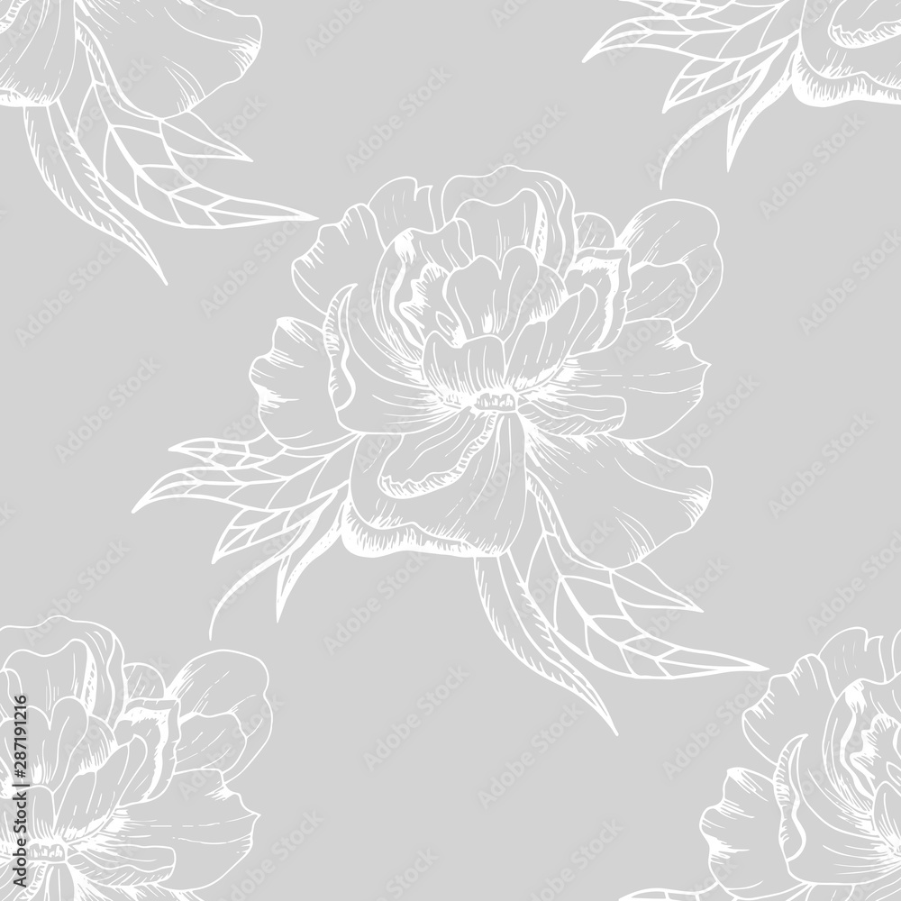 peony flower seamless floral pattern peony flower seamless floral pattern