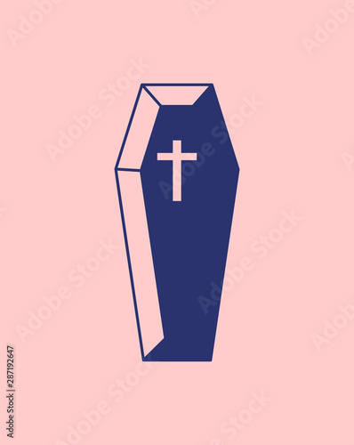 Coffin Russian prison tattoo. Russia sign Prisoner mafia tattooing. criminal symbol