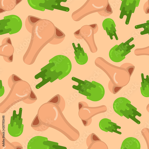 Nose with snot pattern seamless. Noses and runny nose background. vector illustration
