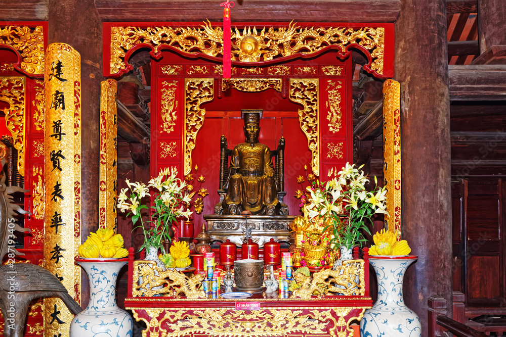 Confucius altar inside of the Literature Temple (Van Mieu), Hanoi, Vietnam