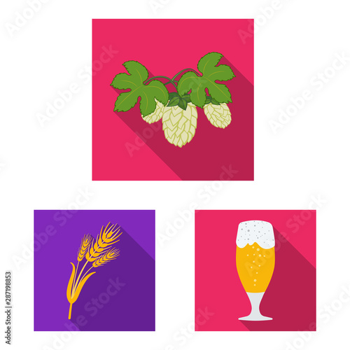 Isolated object of pub and bar logo. Collection of pub and interior stock symbol for web.