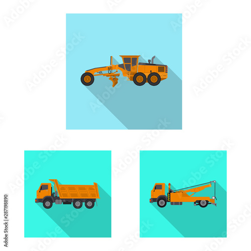 Vector design of build and construction icon. Collection of build and machinery stock vector illustration.