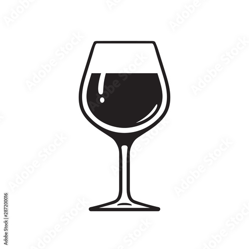 Glass of wine. Wineglass icon. Vector illustration on white background.