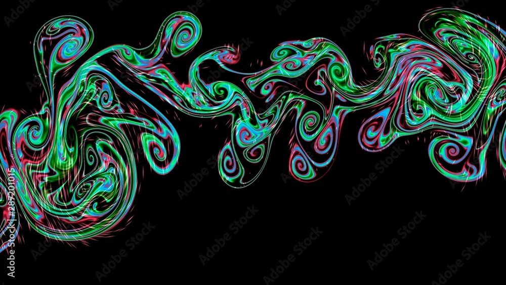 New Year's neon rainbow garland. Abstract background on a Christmas theme. Abstract background with neon lines, pattern, wallpaper.