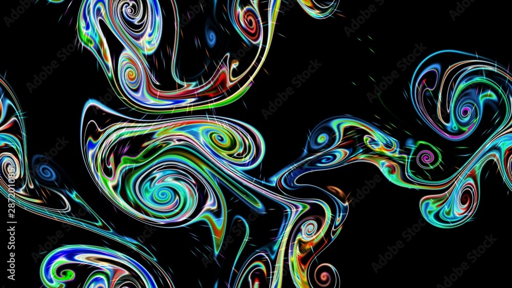 New Year's neon rainbow garland. Abstract background on a Christmas theme. Abstract background with neon lines, pattern, wallpaper.
