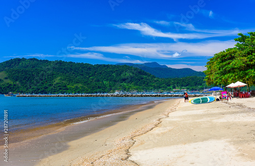 Pontal beach in Paraty, Rio de Janeiro, Brazil. Paraty is a preserved Portuguese colonial and Brazilian Imperial municipality