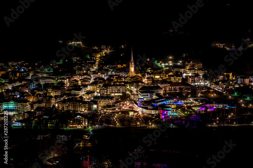 Beautiful night view of mountain resort Bad Hofgastein  Austria