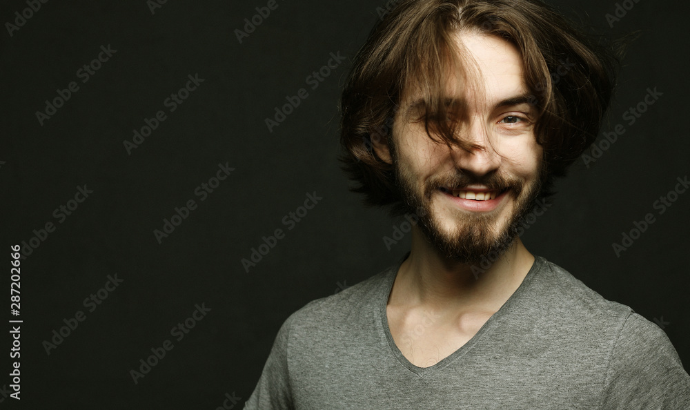 lifestyle and people concept:young man has excited expression, dresssed casually lifestyle and people concept:young man has excited expression, dresssed casually