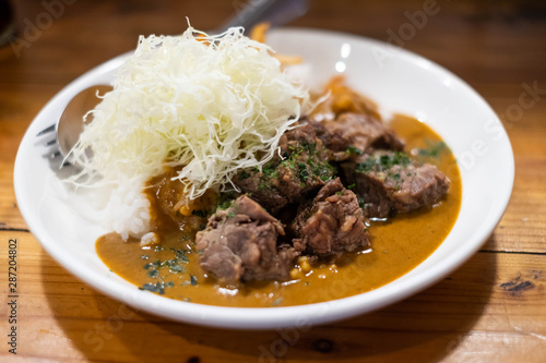 Beef curry rice. (Japanese food)