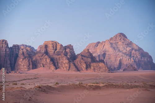 Jordanian desert in Wadi Rum, Jordan