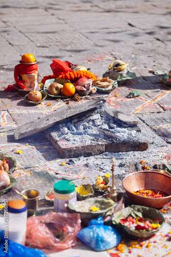 Detail of Hindu ceremony in Kathmandu, Nepal