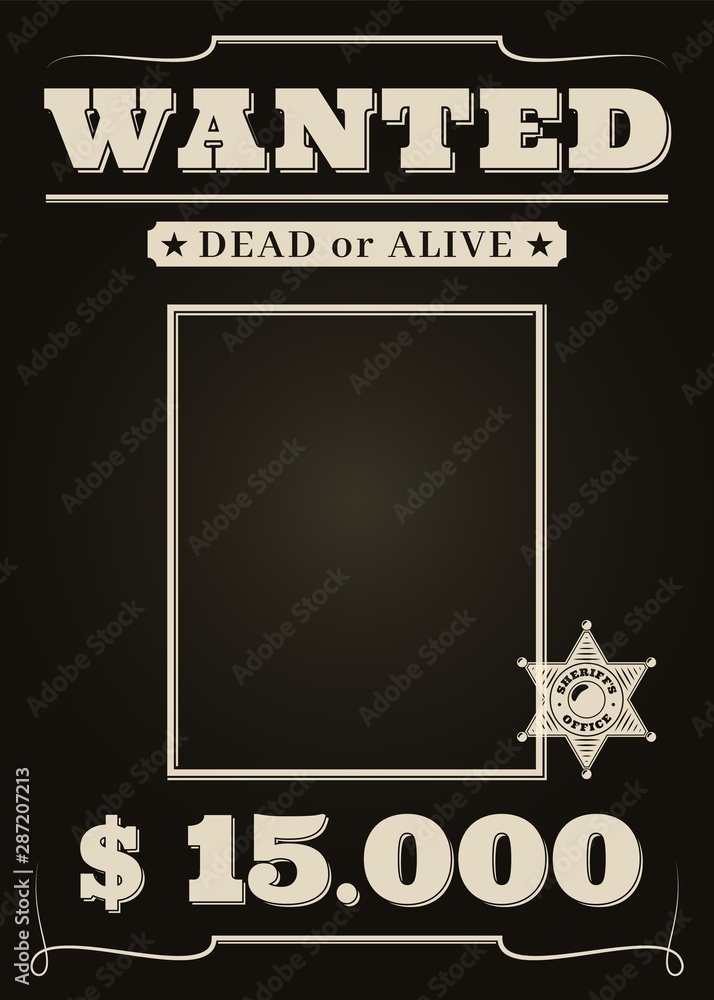 Wanted dead or alive western old vintage Vector Image