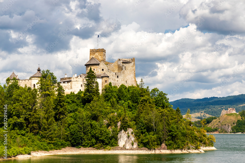 Niedzica castle over Czorsztyn lake in Pieniny, Poland