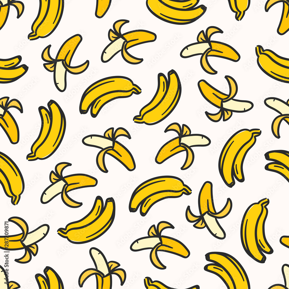 Seamless pattern with yellow banana Seamless pattern with yellow banana