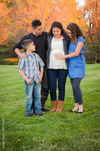 Hispanic Pregnant Family Po...