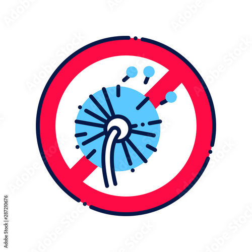 Pollen allergy line color icon. Seasonal disease. Sign for web page, mobile app, button, logo.