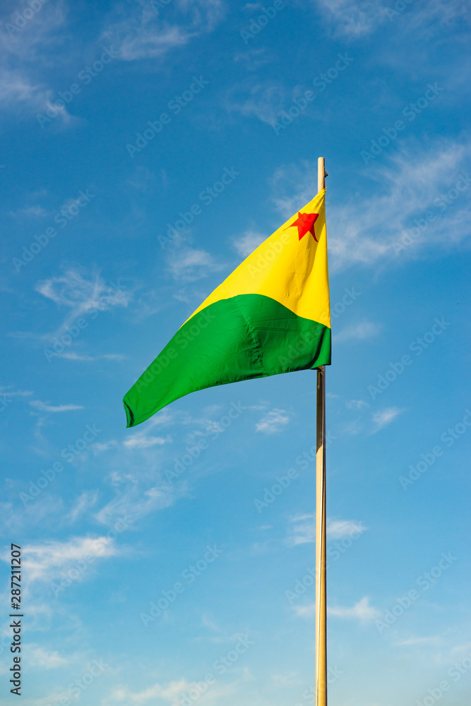 A beautiful view of brazil state flag (bandeira do Acre). A beautiful view of brazil state flag (bandeira do Acre).